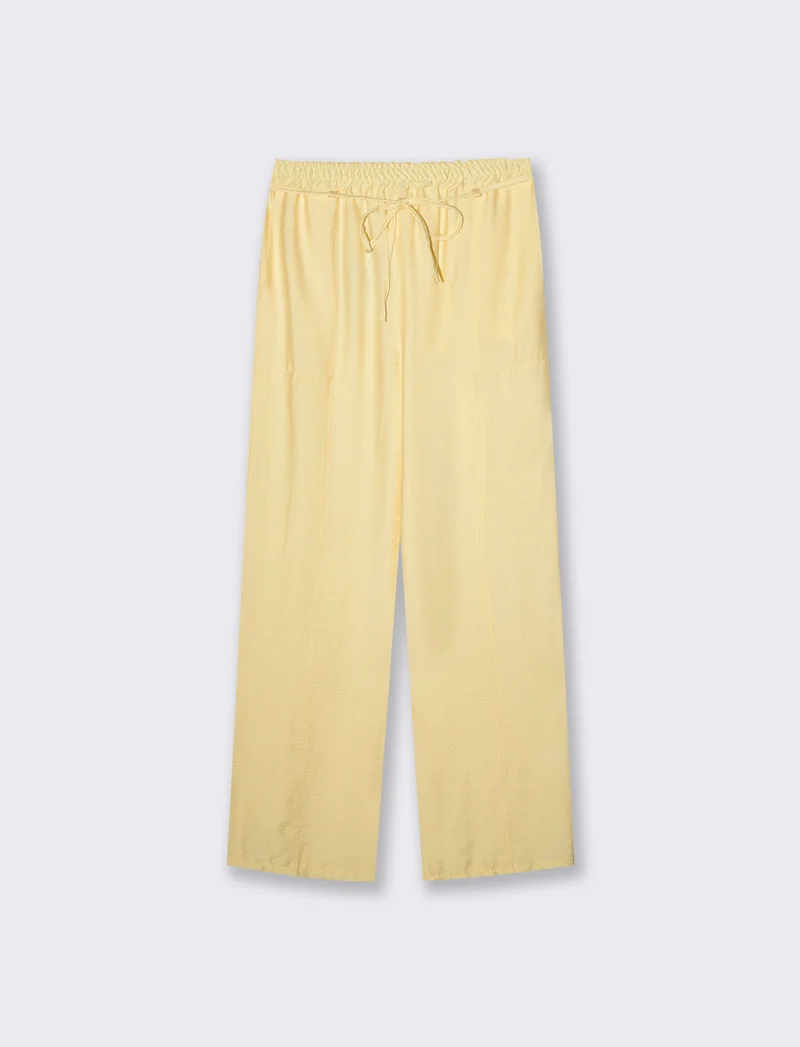Pantaloni morbidi con coulisse in vita - Giallo