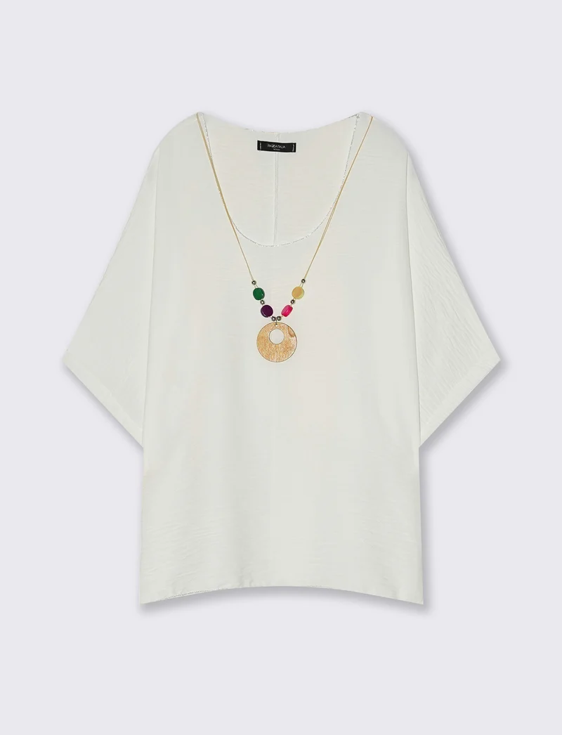 Blusa Vestibilità Ampia e Comoda - Bianco gesso