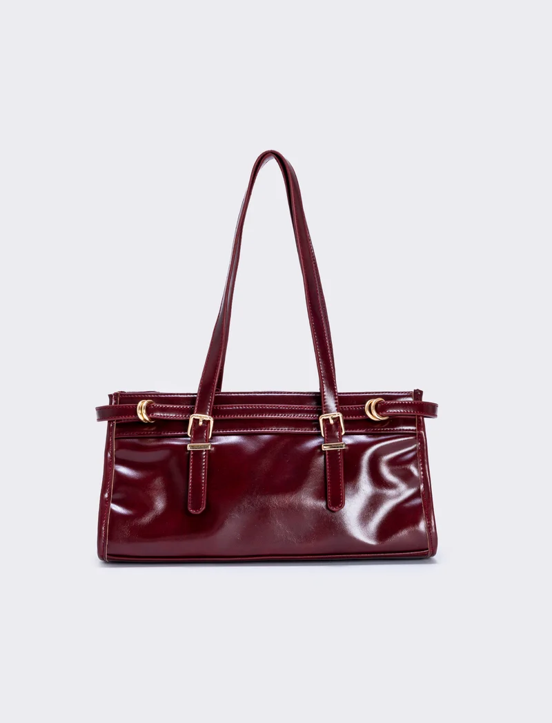 Borsa rettangolare con cinturino spalla - Bordeaux