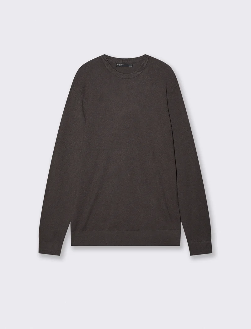 Maglia Basic Soft Touch Girocollo Regular Fit - Moro