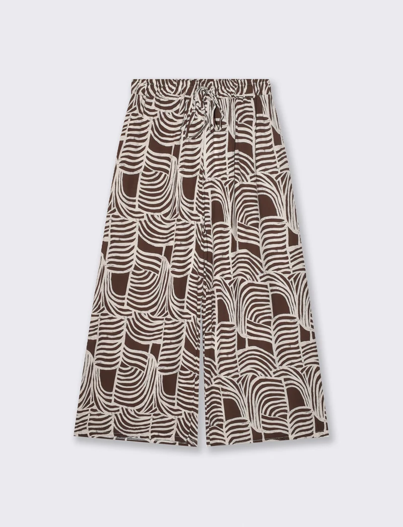 Pantaloni con Coulisse e Stampa - Moro