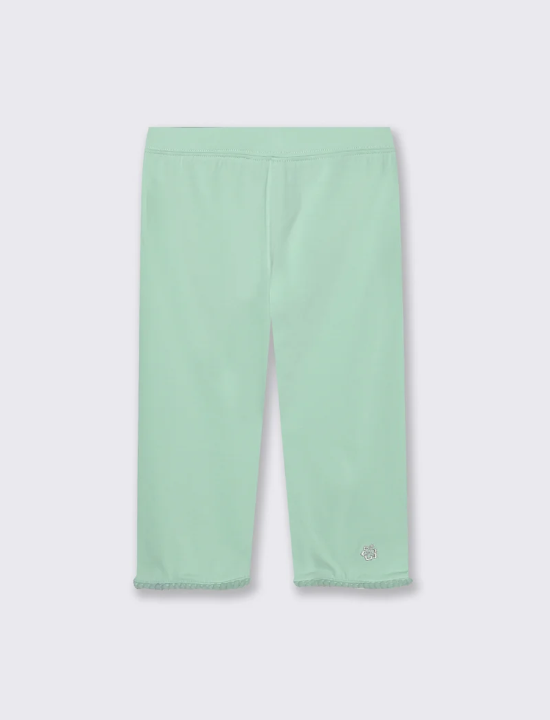 Leggings tre quarti in cotone elasticizzato - Verde acqua