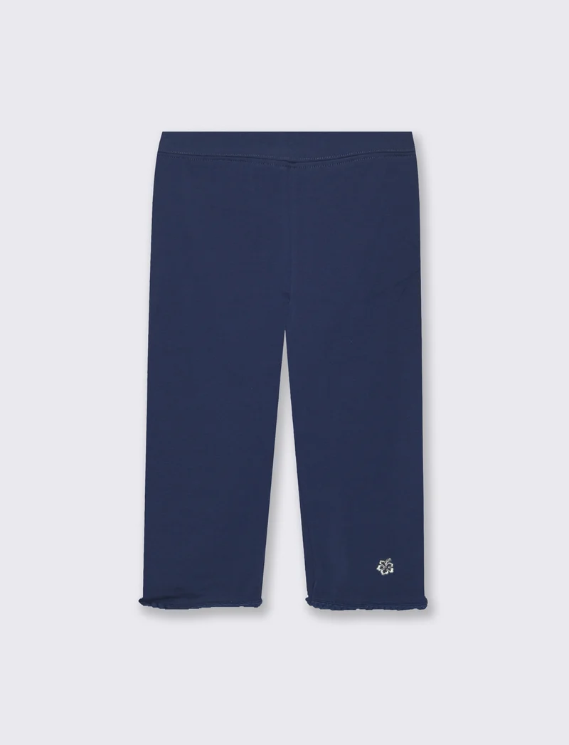 Leggings tre quarti in cotone elasticizzato - Blu