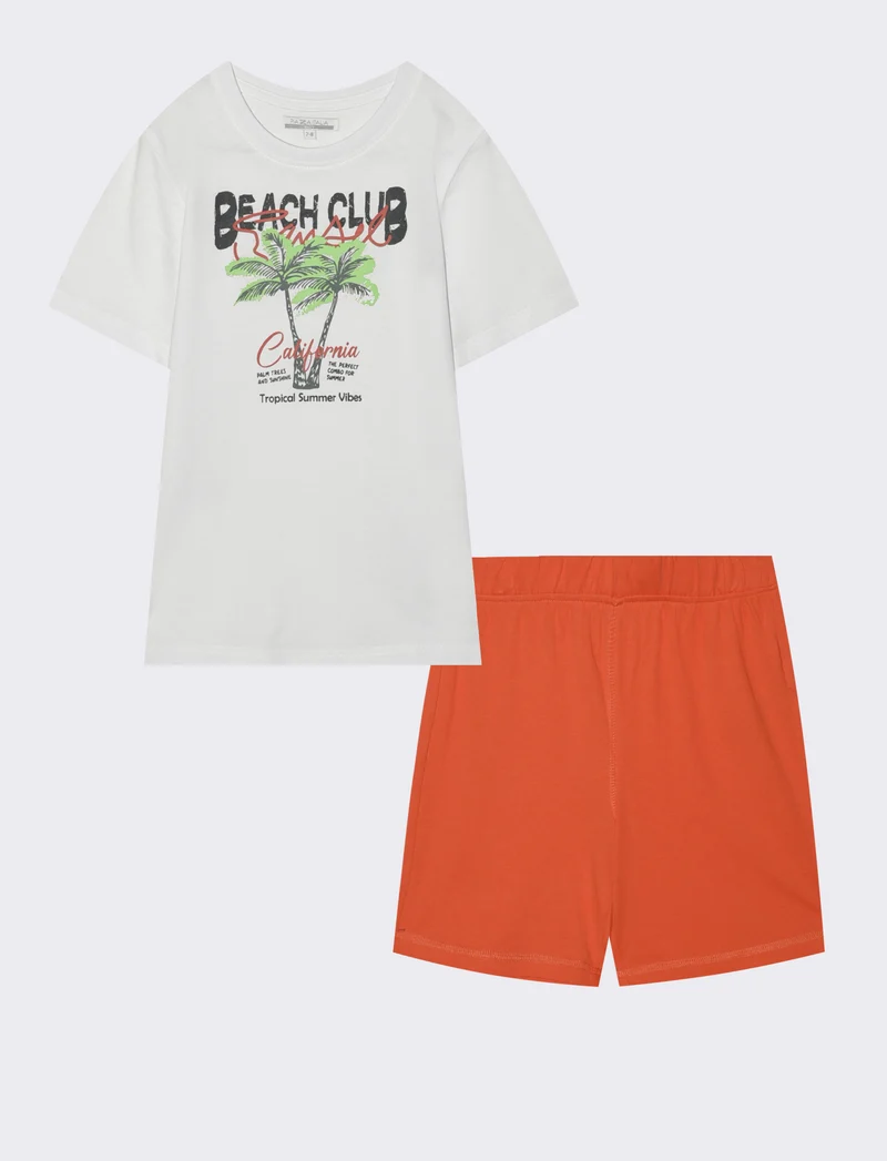 Completo bermuda e t-shirt in jersey - Bianco