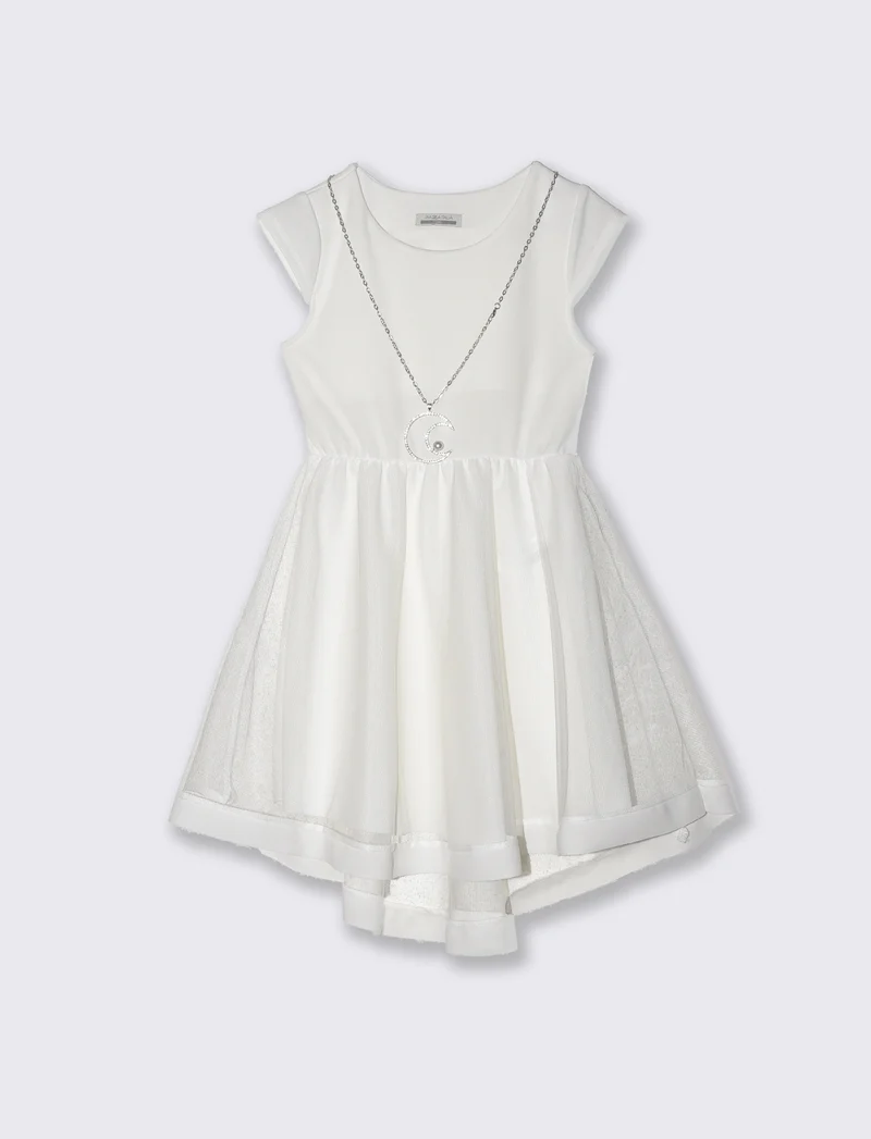 Abito elegante da bambina con tulle - Bianco