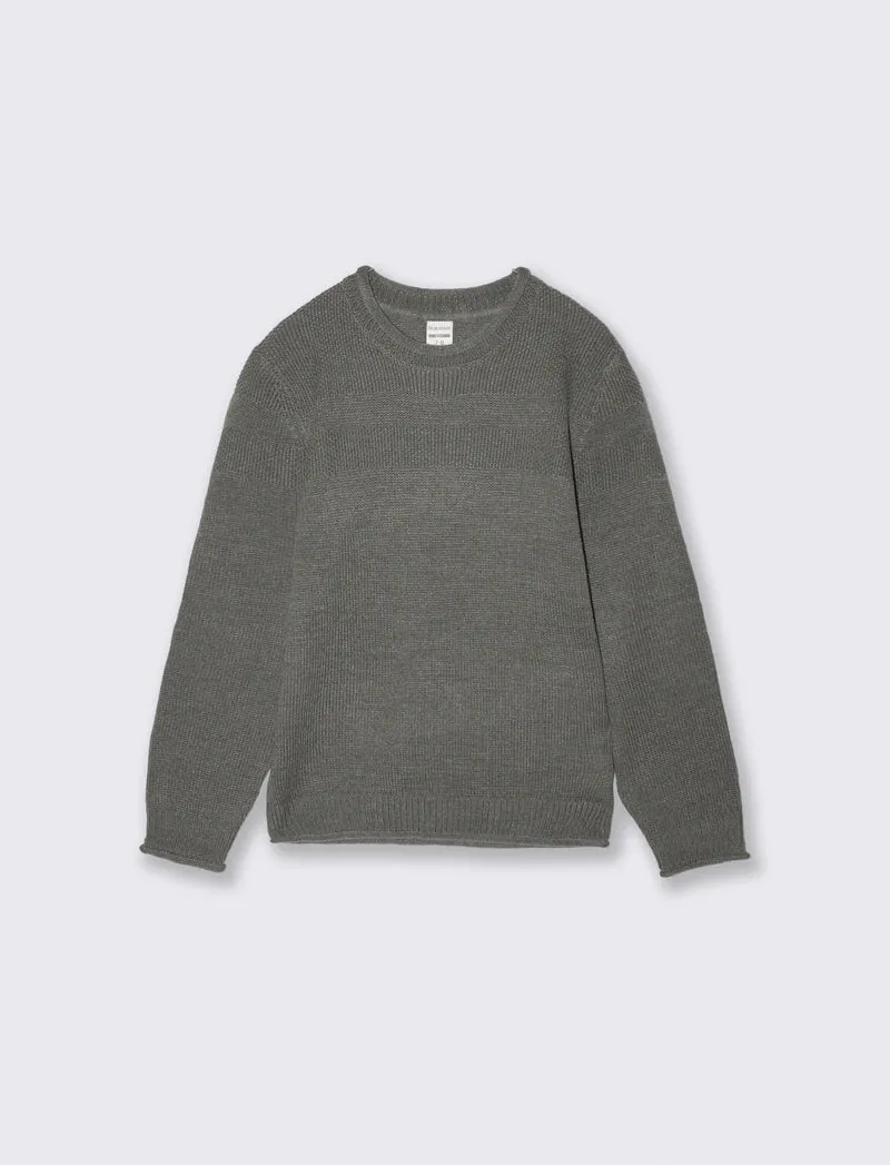 Maglione girocollo in misto cotone - Verde militare