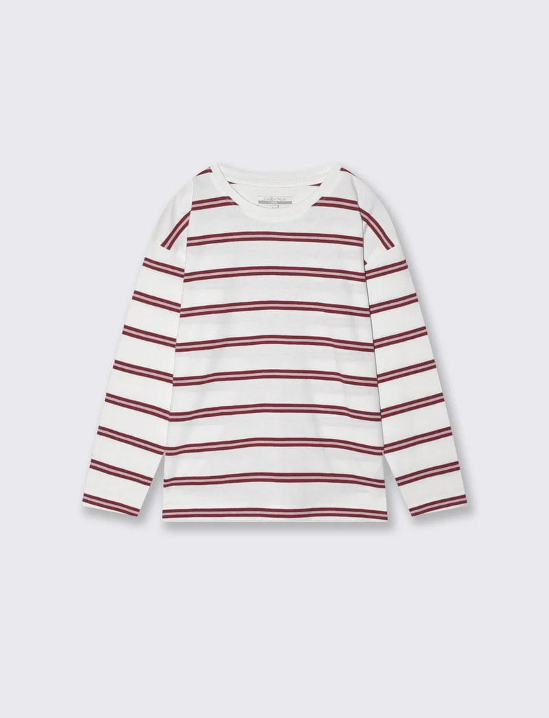 T-shirt a righe manica lunga da bambina - Righe