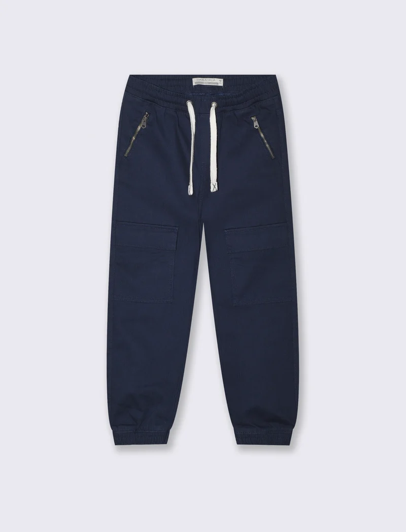Jogging e comfort con tasconi in cotone - Blu