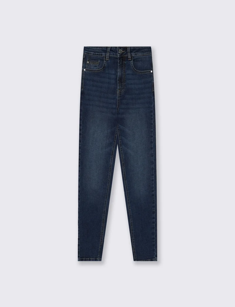 Jeggings super skinny high waist 5 tasche - DENIM SCURO