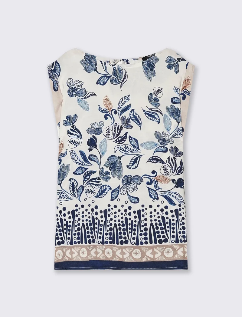 Maglia Fantasia con Manica a T - Bianco