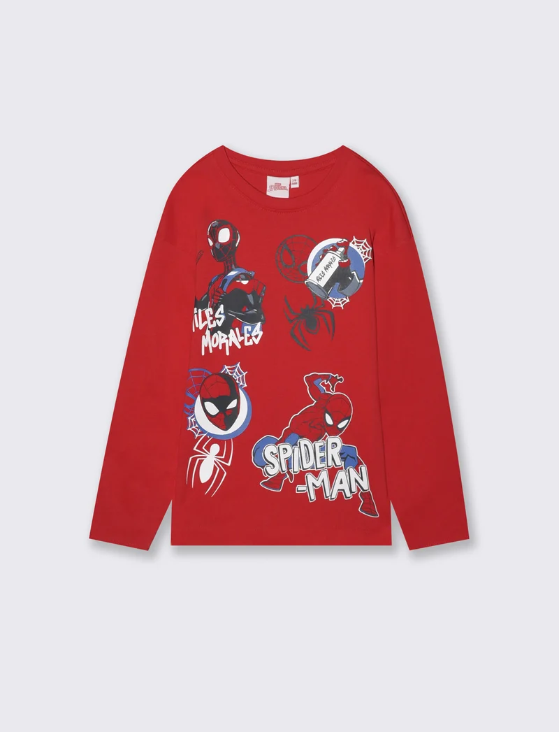 T-shirt Spider-Man maniche lunghe cotone - Rosso