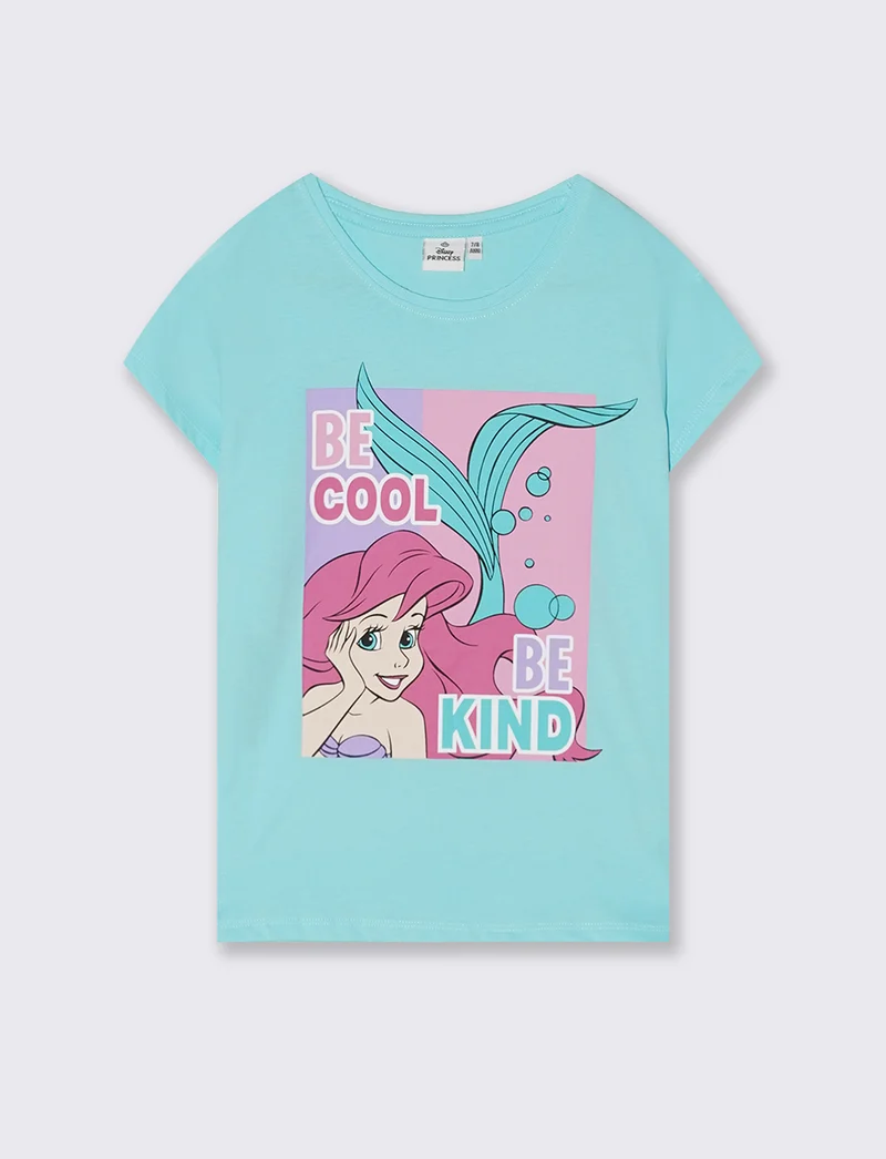 T-shirt mezza manica tema Disney Ariel - Verde acqua