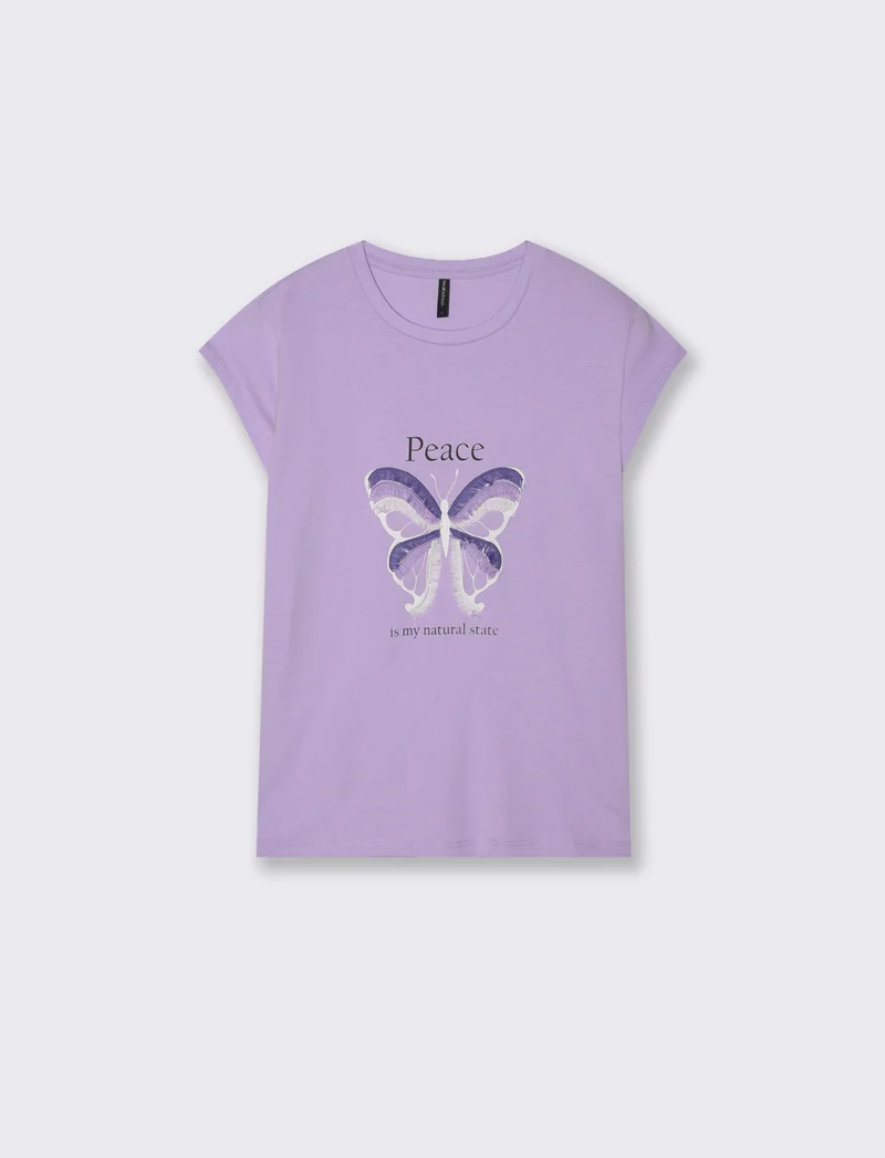 T-shirt cotone manica corta con stampa - var 3