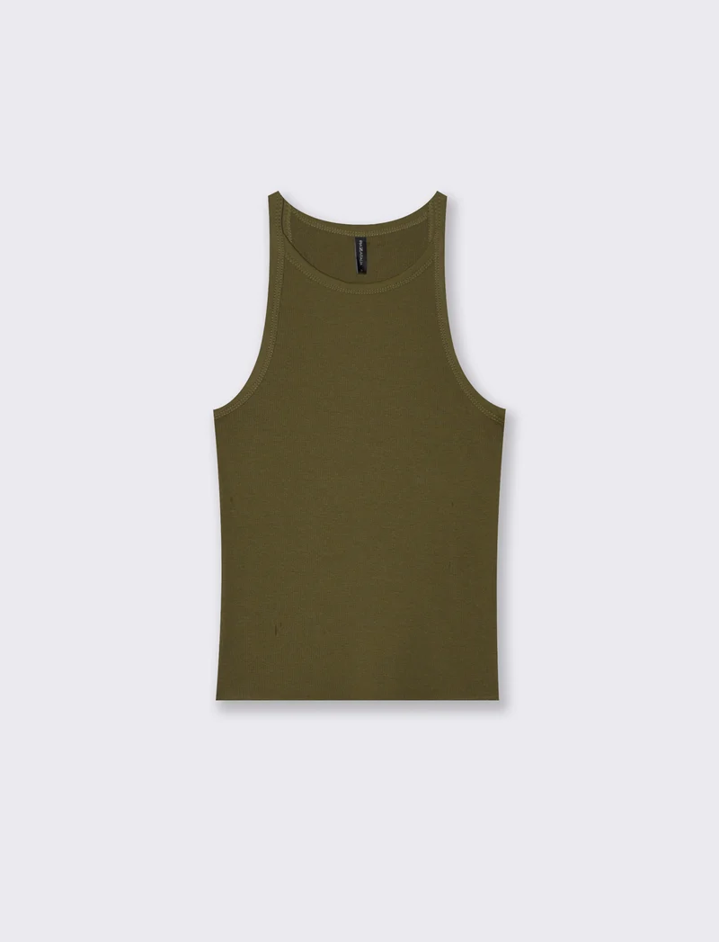 Top Basico a Costine con Bretelle Slim - Ve.milit.