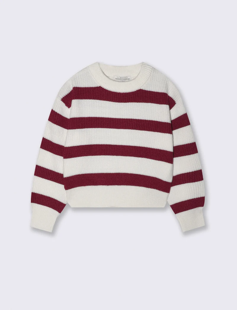 Maglione morbido in polyviscosa per bambina - Bordeaux
