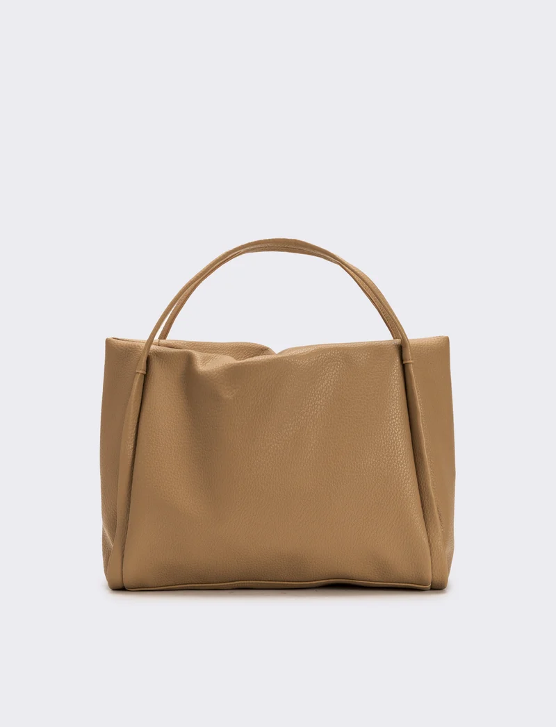 Borsa shopping 2 manici morbida donna - Beige