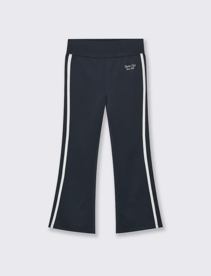 Leggings in tessuto tecnico con profili a contrasto. - Blu