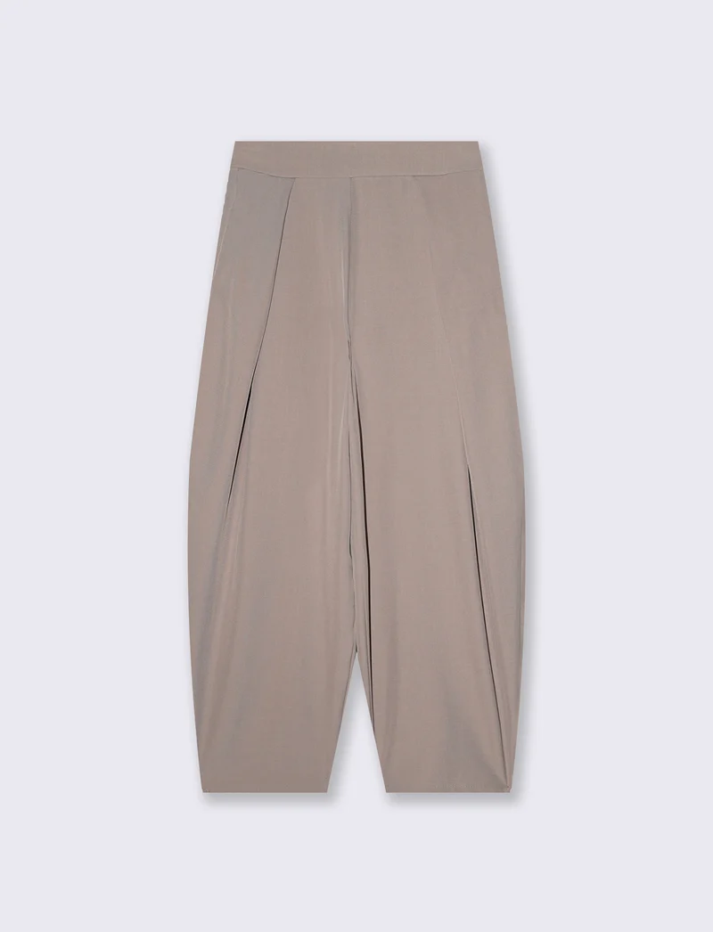 Pantaloni morbidi con fascia in vita - Nero
