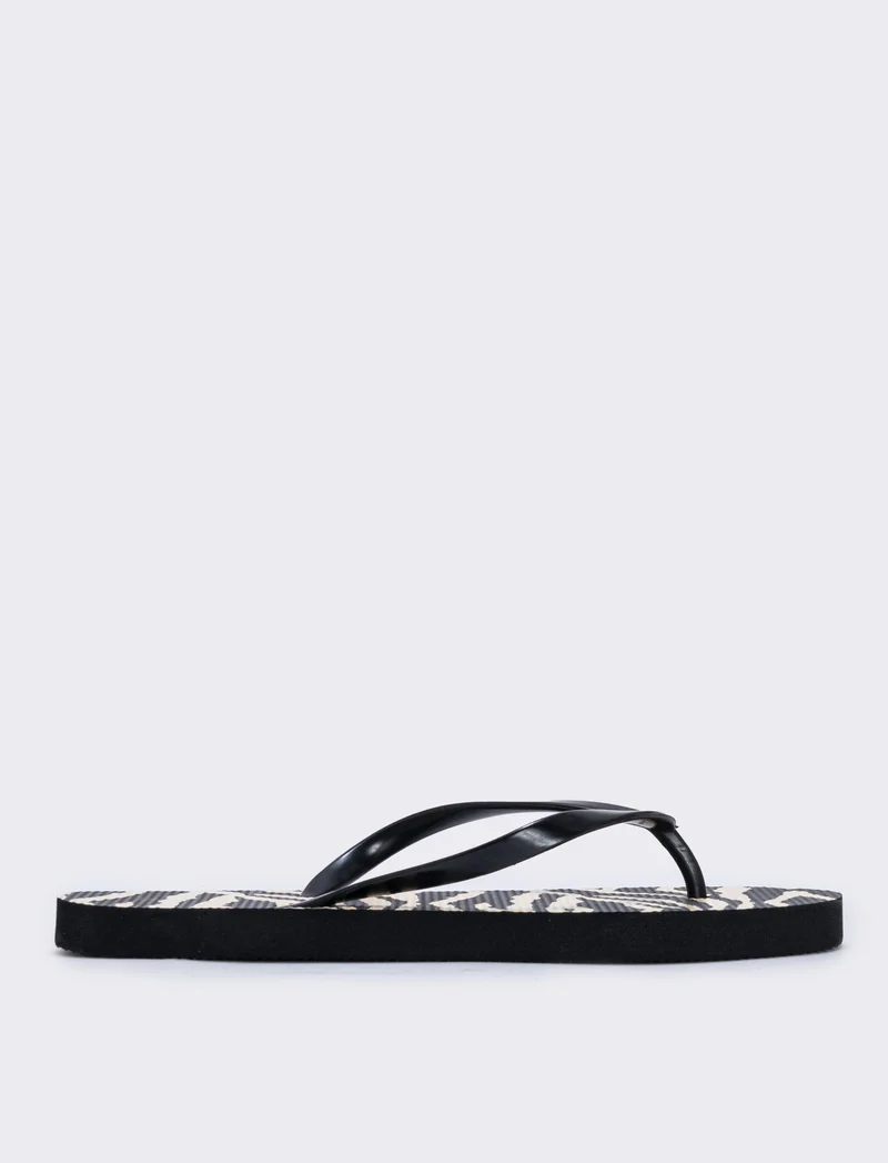 Infradito Zebrato in PVC Nero - Nero