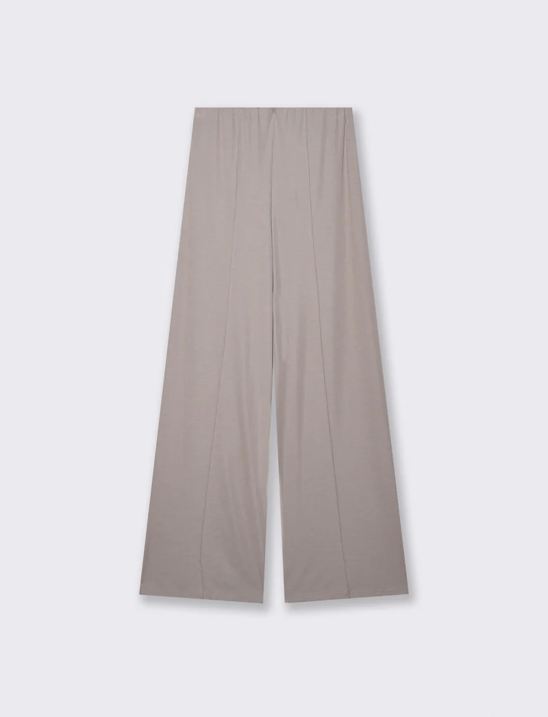 Pantalone Dritto Elastico - Grigio fango