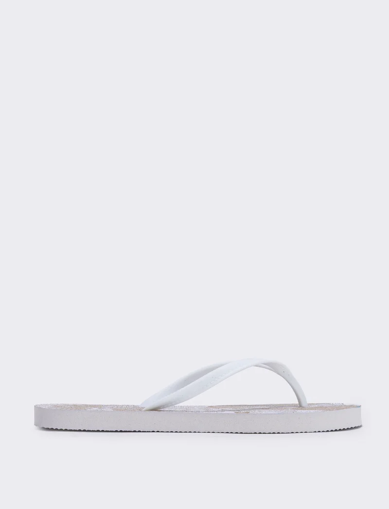 Infradito floreali da in PVC - Bianco