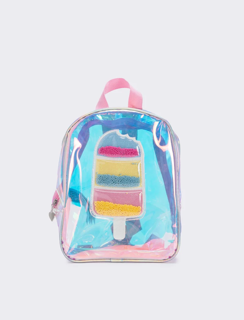 Zaino in PVC con gelato colorato - Rosa