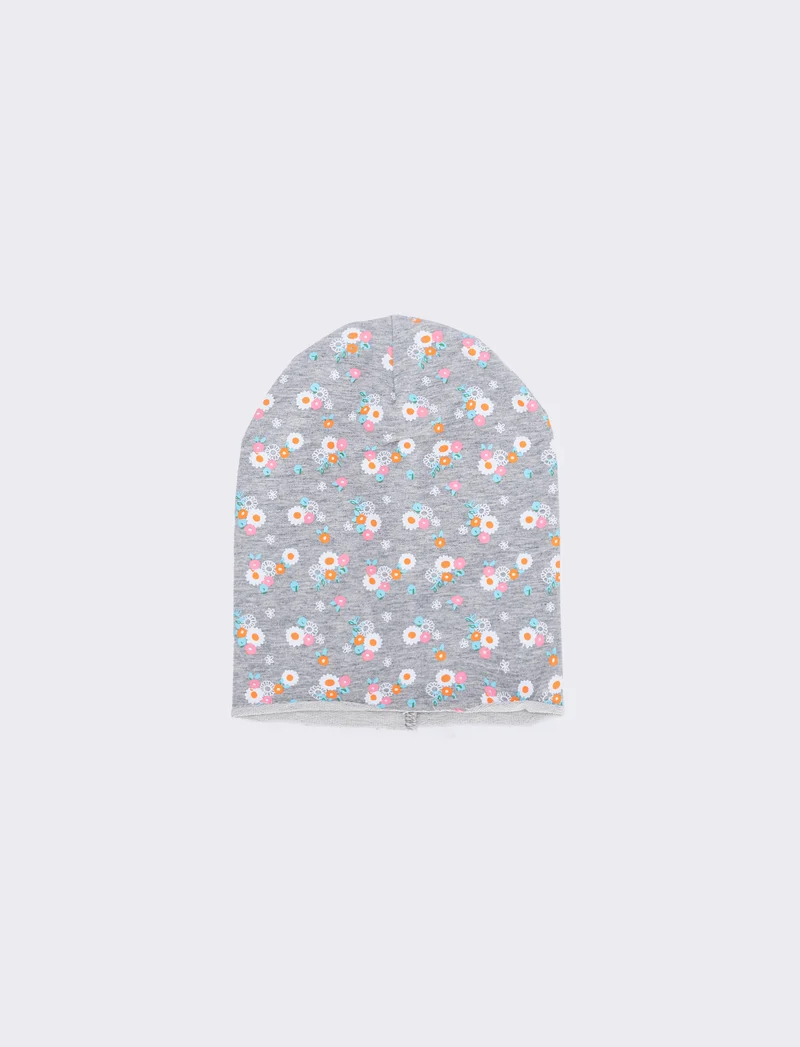 Cappello cuffia con fiori provenzali - Grigio