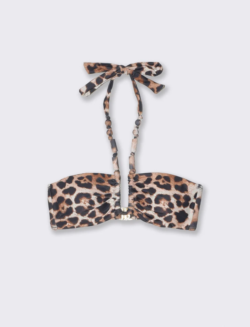 Reggiseno fascia mare con accessori chic - Leopardato