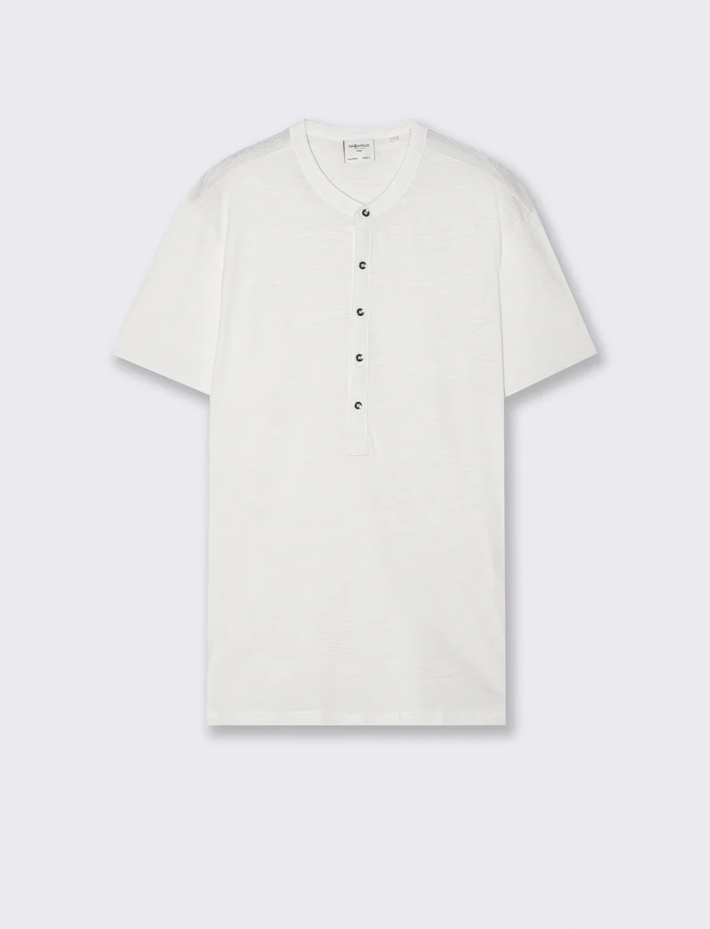 T-SHIRT SERAFINO IN JACQUARD STRUTTURATO - Bianco