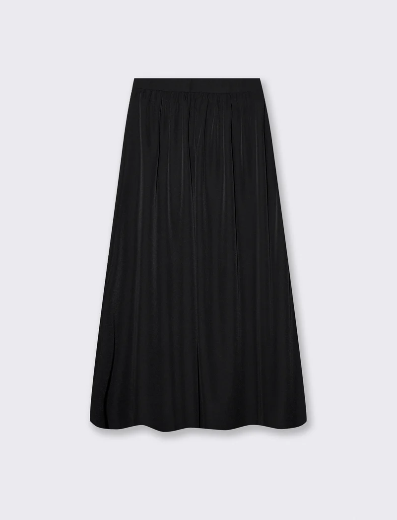 Gonna lunga con zip - Nero