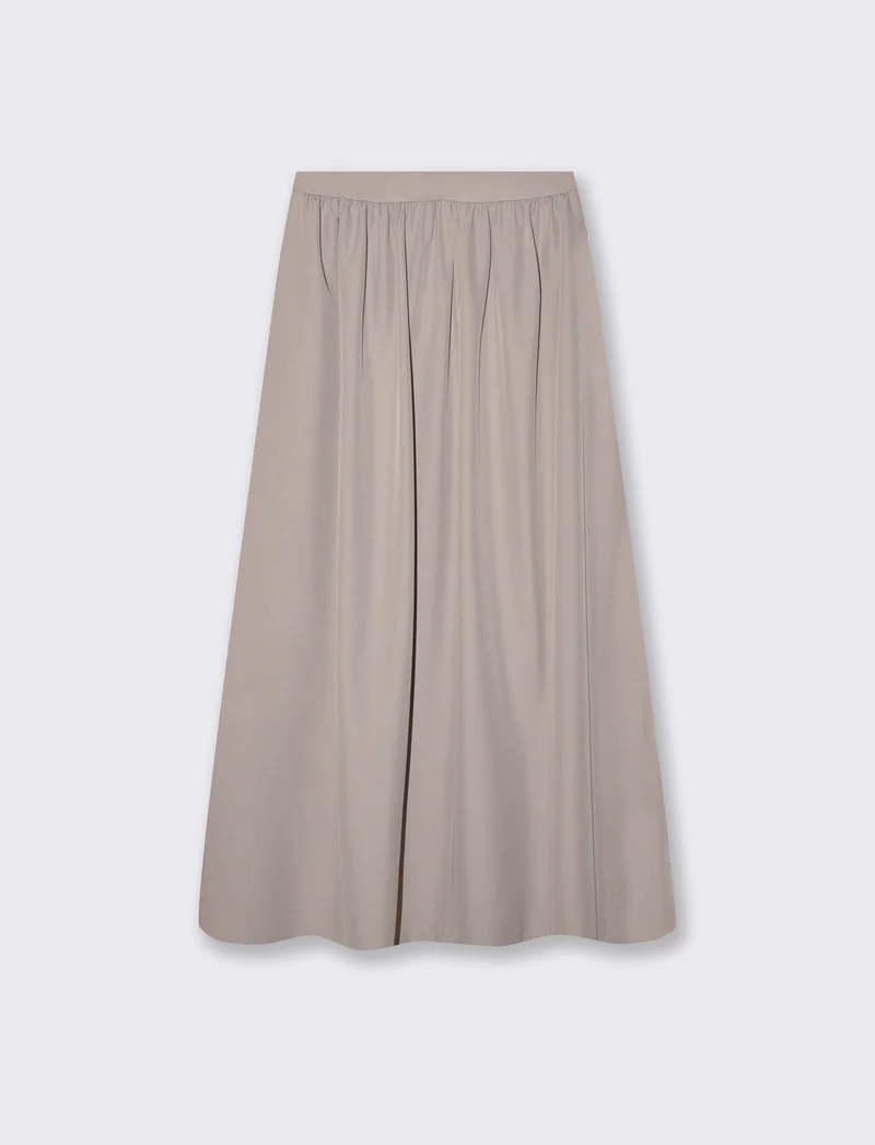 Gonna lunga con zip - Grigio fango