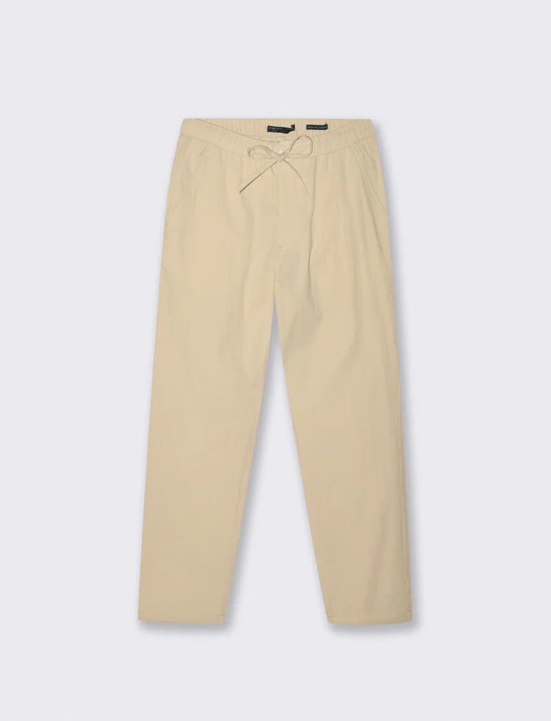 Pantaloni Chino Jogger Struttura Ottoman - Beige ecru