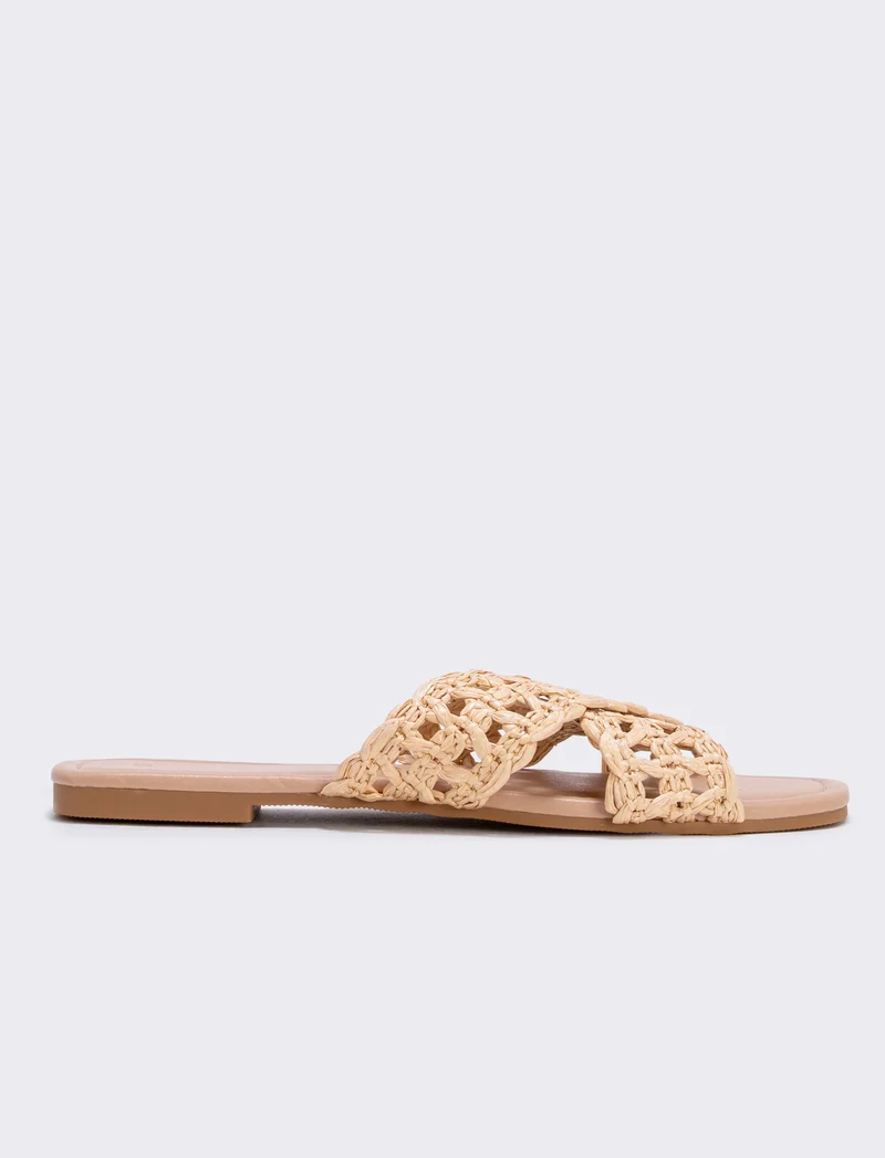 Mule beige effetto paglia da - Beige
