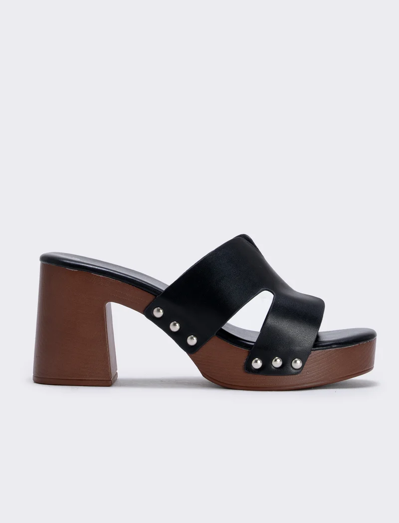 Sabot in poliuretano, tacco 90 mm - Nero