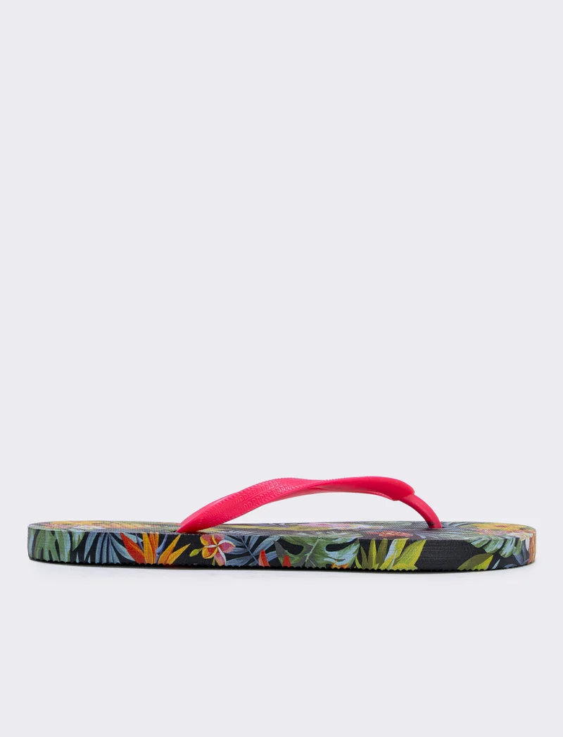Infradito con stampa esotica - Fuxia