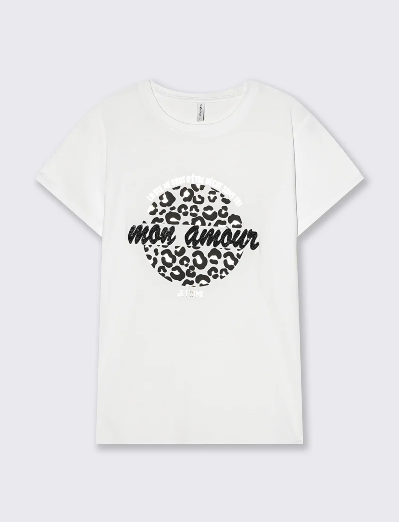 T-Shirt Donna Girocollo con Stampa Regular - var 1