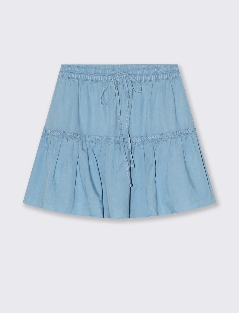 Gonna Pantalone in Lyocell con Elastico - Denim