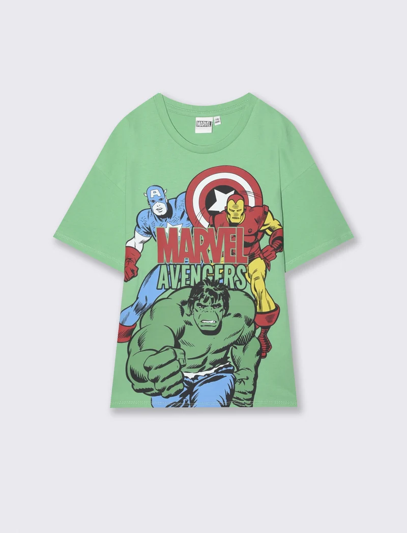 T-shirt Marvel in cotone per giovani fan - Verde