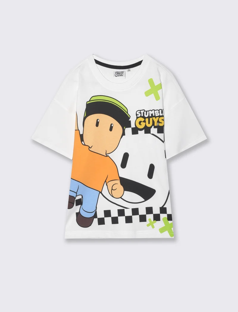 T-shirt Stumble Guys per giovani fan - Bianco
