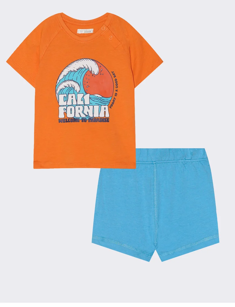 Completo maglietta e pantaloncini casual - Arancio