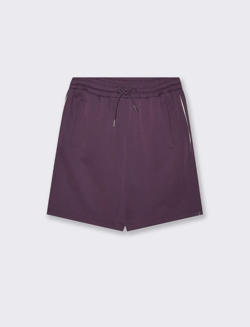Bermuda jogger in interlock misto cotone - Viola