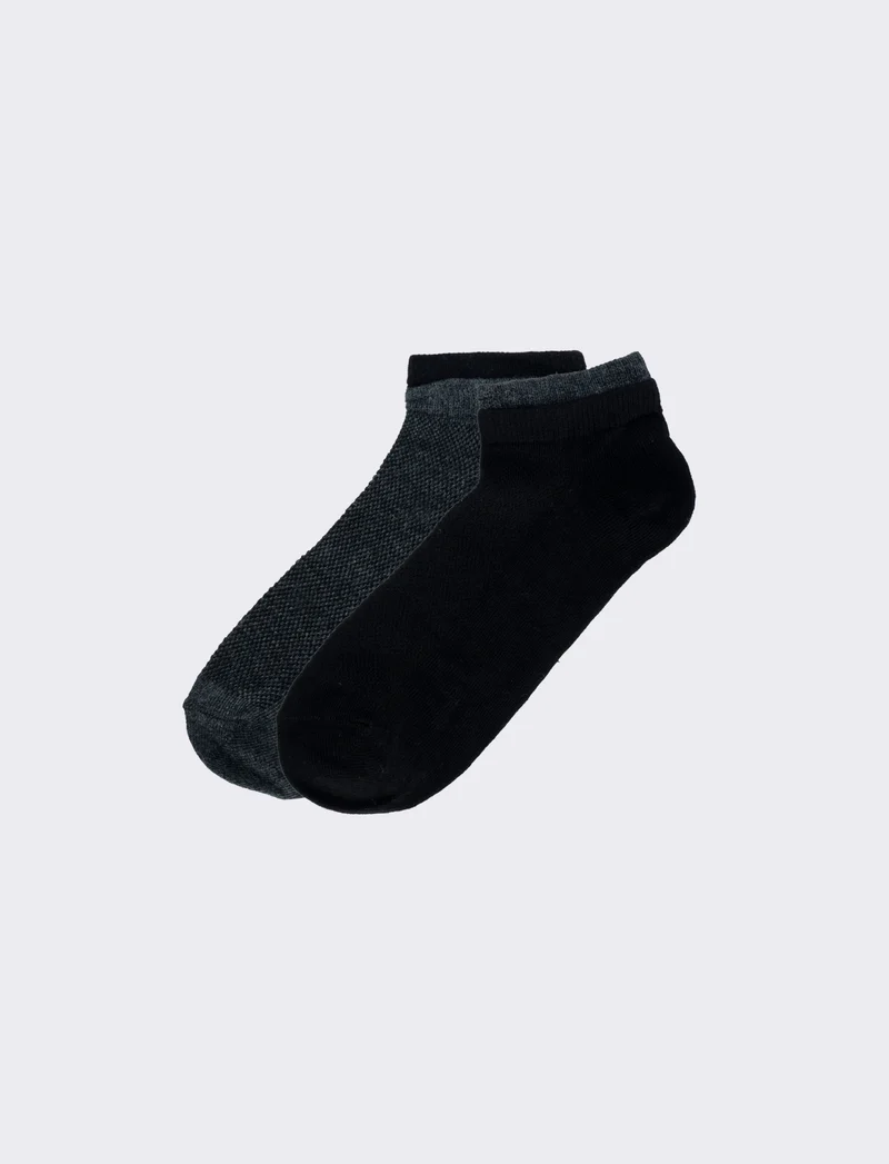 Calzini goffrati: 2 paia - Nero