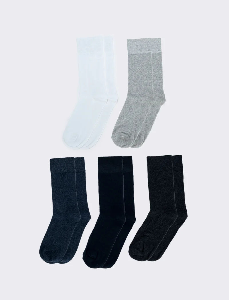Set di 5 paia di calzini corti uomo - Blu