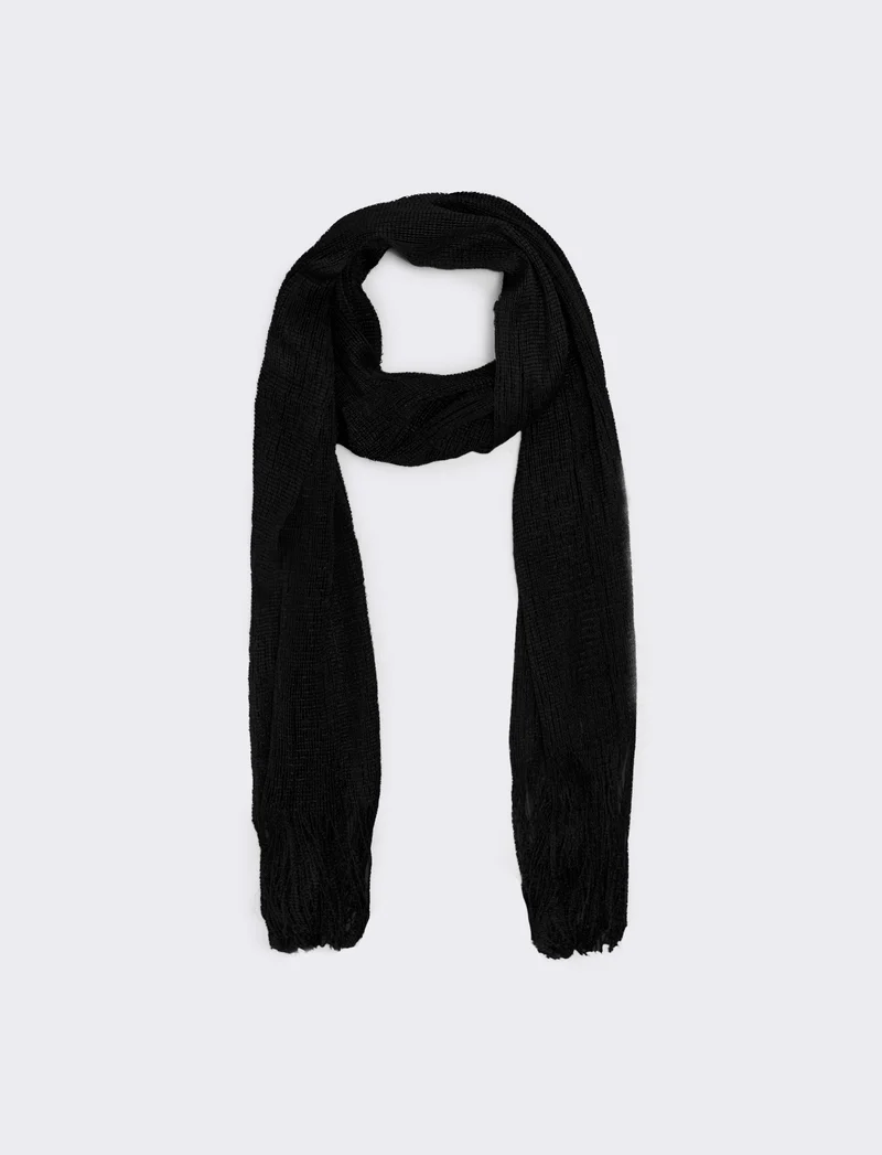 Foulard a rete con lurex per donne - Nero