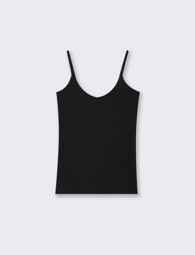 Canotta basic con spalline sottili - Nero