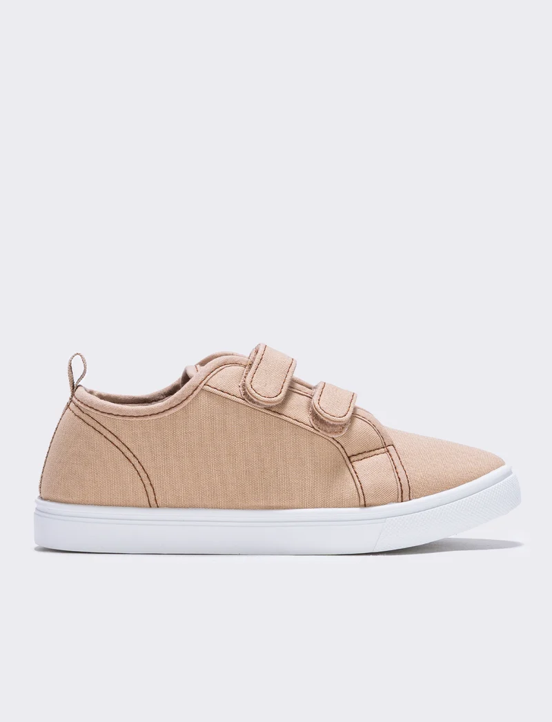 Scarpa in tela da bambino con strappi - Beige