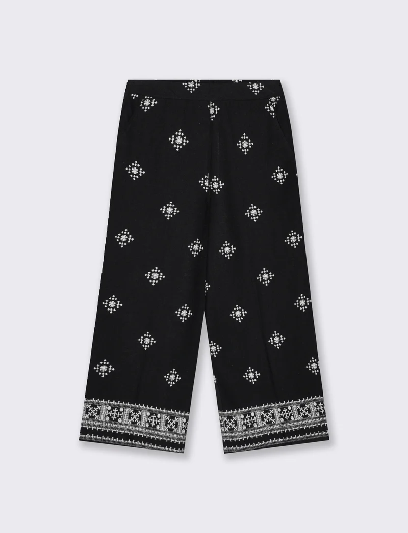 Pantalone Coulotte Misto Lino con Elastico - var 1