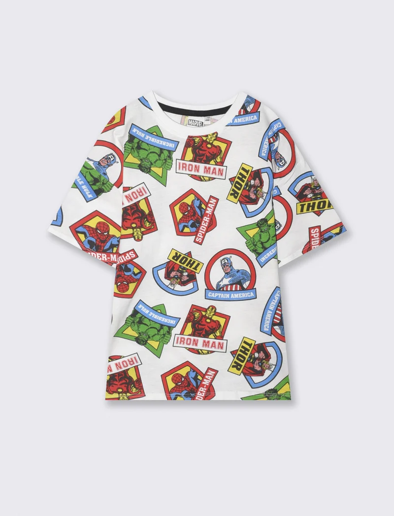 T-Shirt in cotone con stampe Marvel - Fantasia
