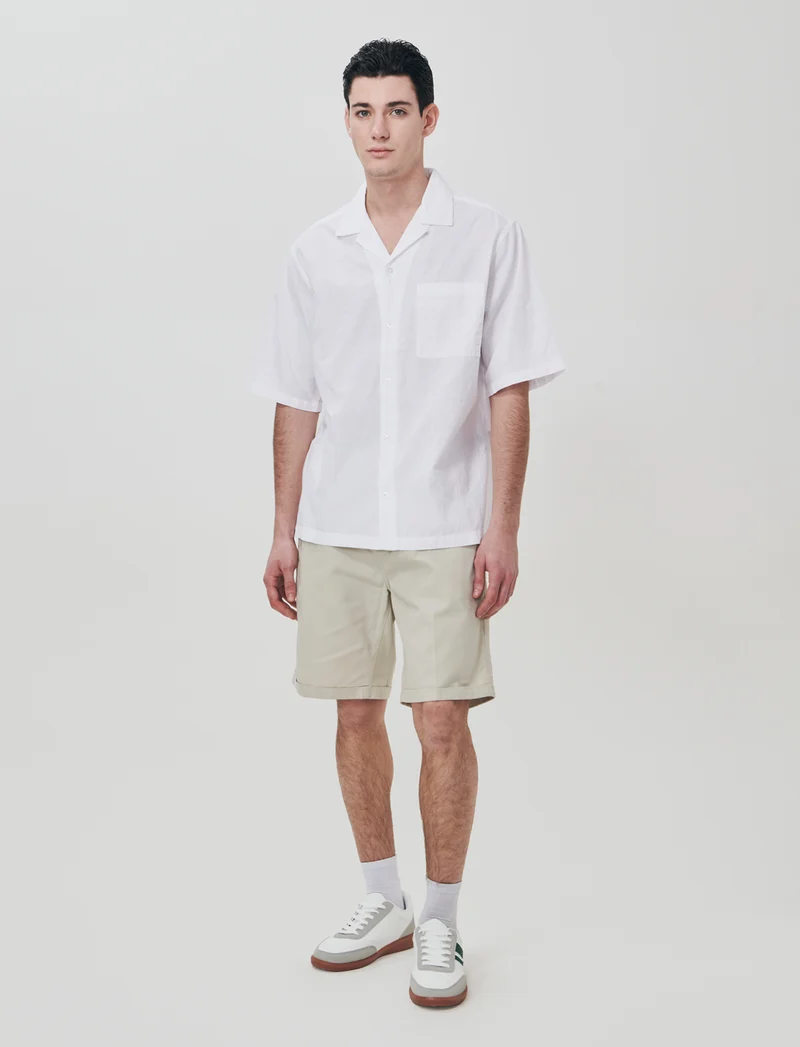 Camicia Jacquard Effetto Quadri Soft Fit - Bianco