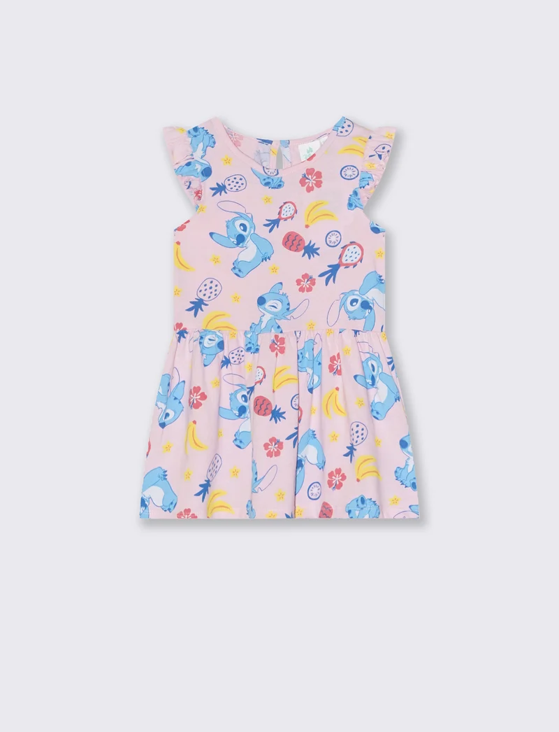 Abito smanicato Disney con rouche - Rosa